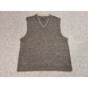Woolrich Sweater Vest Mens XL Heather Brown Pullover Wool Blend Outdoors Casual